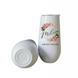 Personalised Flower Bridesmaids Stainless Steel Champagne Tumbler