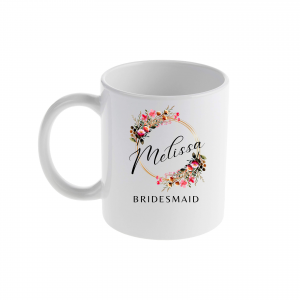 Personalised Flower Bridesmaids Mug