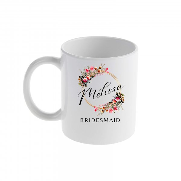 Personalised Flower Bridesmaids Mug