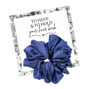 Satin Scrunchie Navy Blue