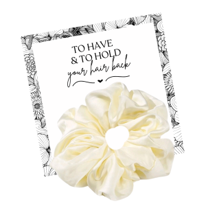 Satin Scrunchie Off White