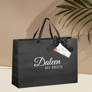 Black Luxury Material Personalised To Her Ritz Gift Bag