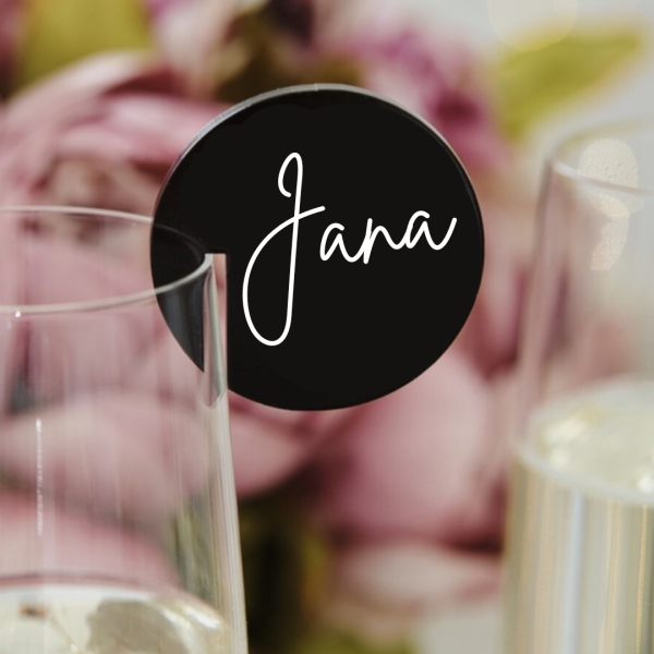 Acrylic Round Glass Name Tag