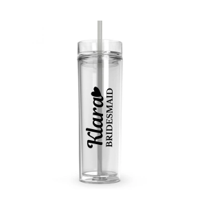 Clear Skinny Personalised Bridesmaids Tumbler