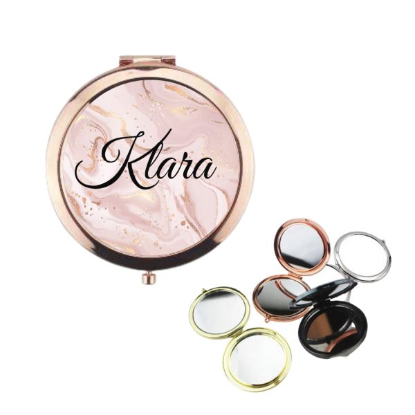 Personalised Compact Rose Gold Mirror