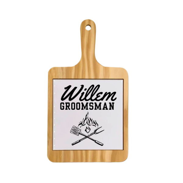Groomsman Braai Square Platter Plate With Tile