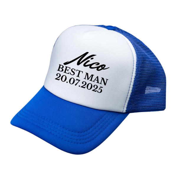 Personlised Groomsman Blue Truck Cap