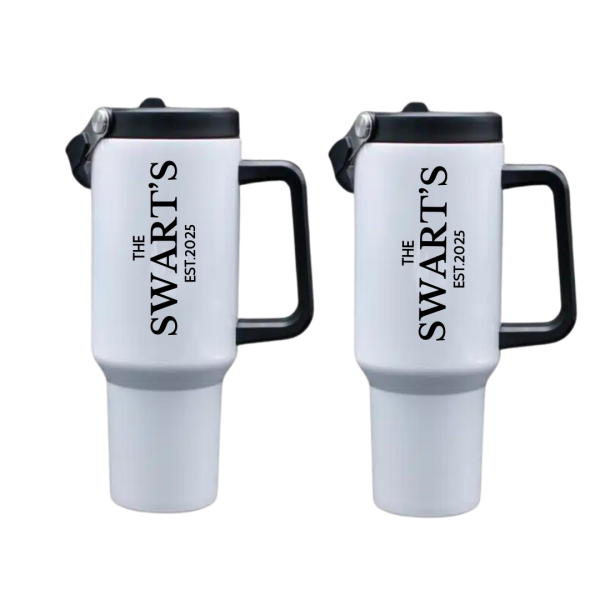 The Surname  Personalised XL Tumbler Black And White