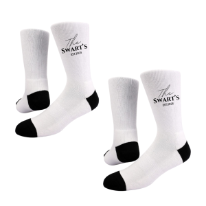 The Surname Personalised White Socks