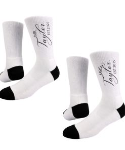 Mr & Mrs Personalised White Socks