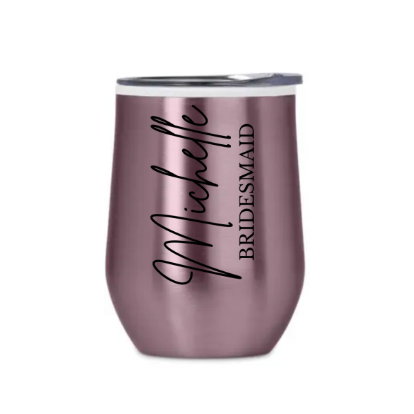 Personalised Pink Serendipio Vogue Madison Stainless Steel & Plastic Double-Wall Tumbler
